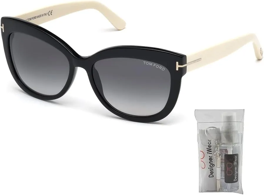 Tom Ford FT0524 Alistair Square Sunglasses for Women   BUNDLE with Designer iWear Eyewear Care Kit