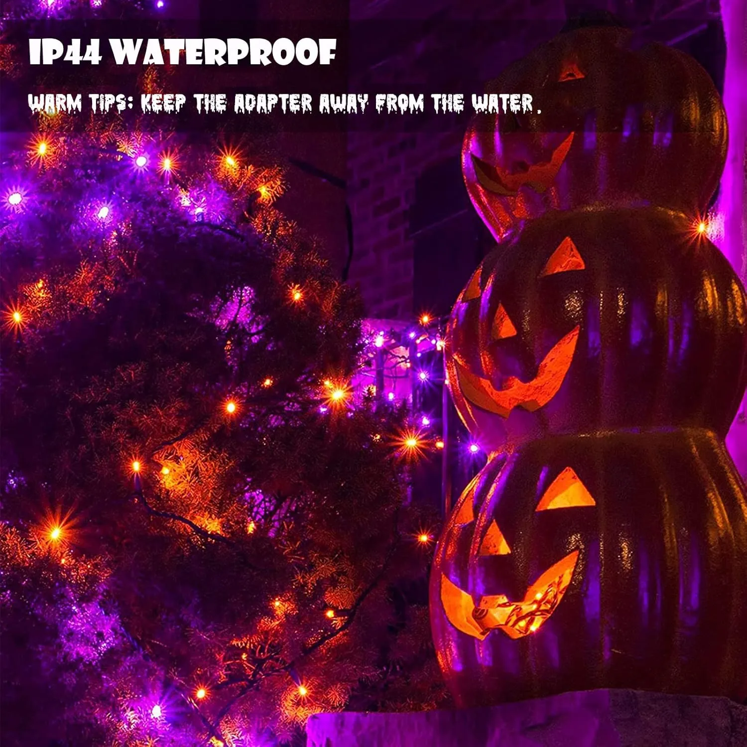Toodour Halloween Orange & Purple Lights, 131ft 350 LED Plug in String Lights with 8 Modes and Timer, Connectable Outdoor Lights for Home, Party, Halloween Decor