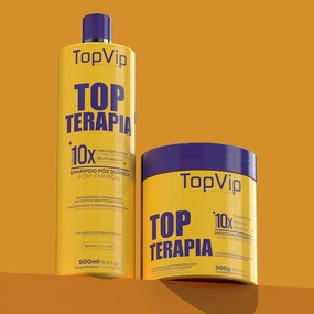 Top Terapia Post-Chemical Hair Repair Kit | 2-Step Smoothing System | Shampoo   Deep Repair Mask | Argan Oil, Keratin & Hyaluronic Acid | 2x 500ml (16.9 fl oz) | Brazilian Professional Formula