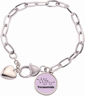 Torasee Checal Molecular Structure Heart Chain Bracelet Jewelry Charm Fashion