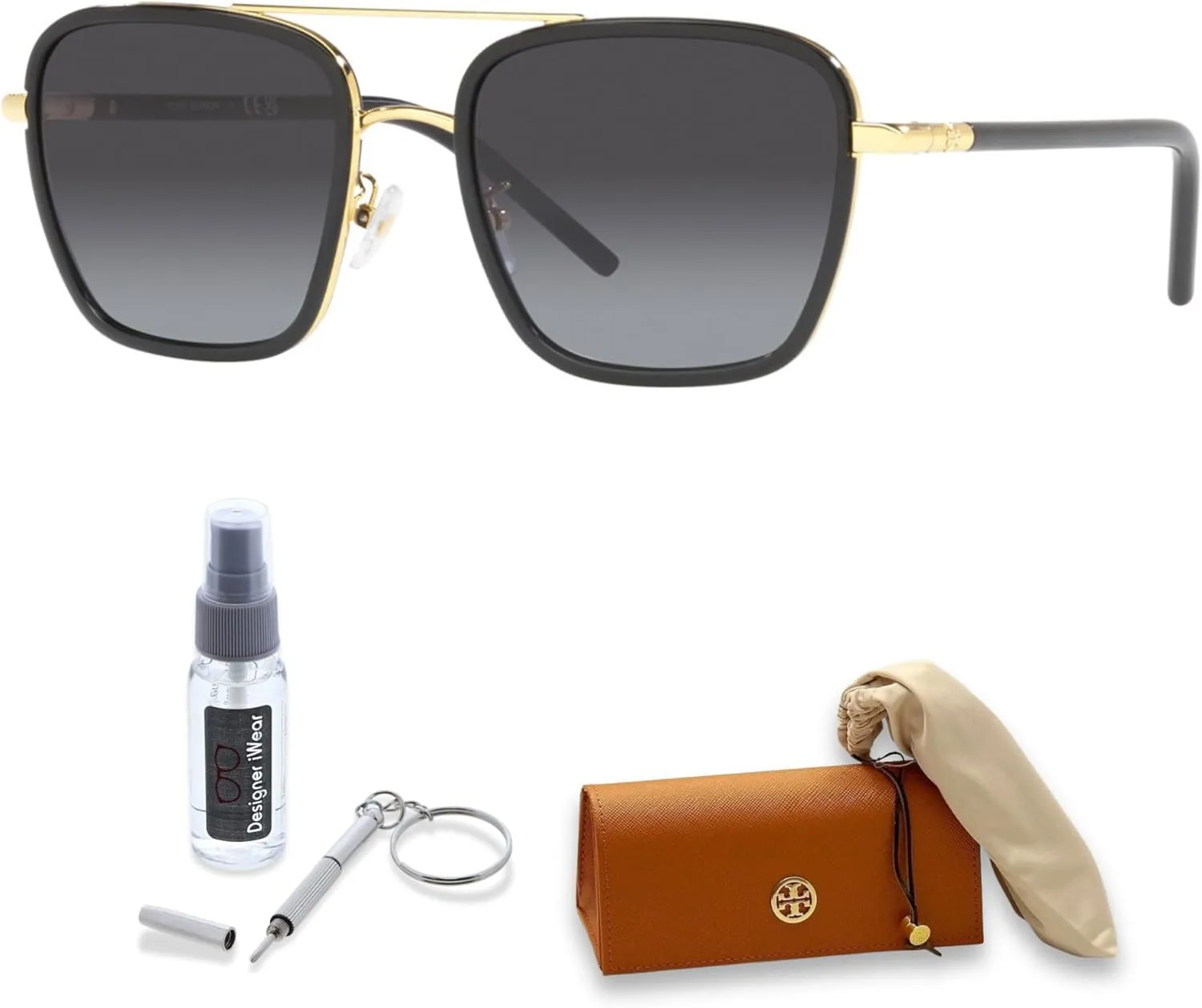 Tory Burch TY6090 Square Sunglasses for Women   BUNDLE With Designer iWear Eyewear Kit