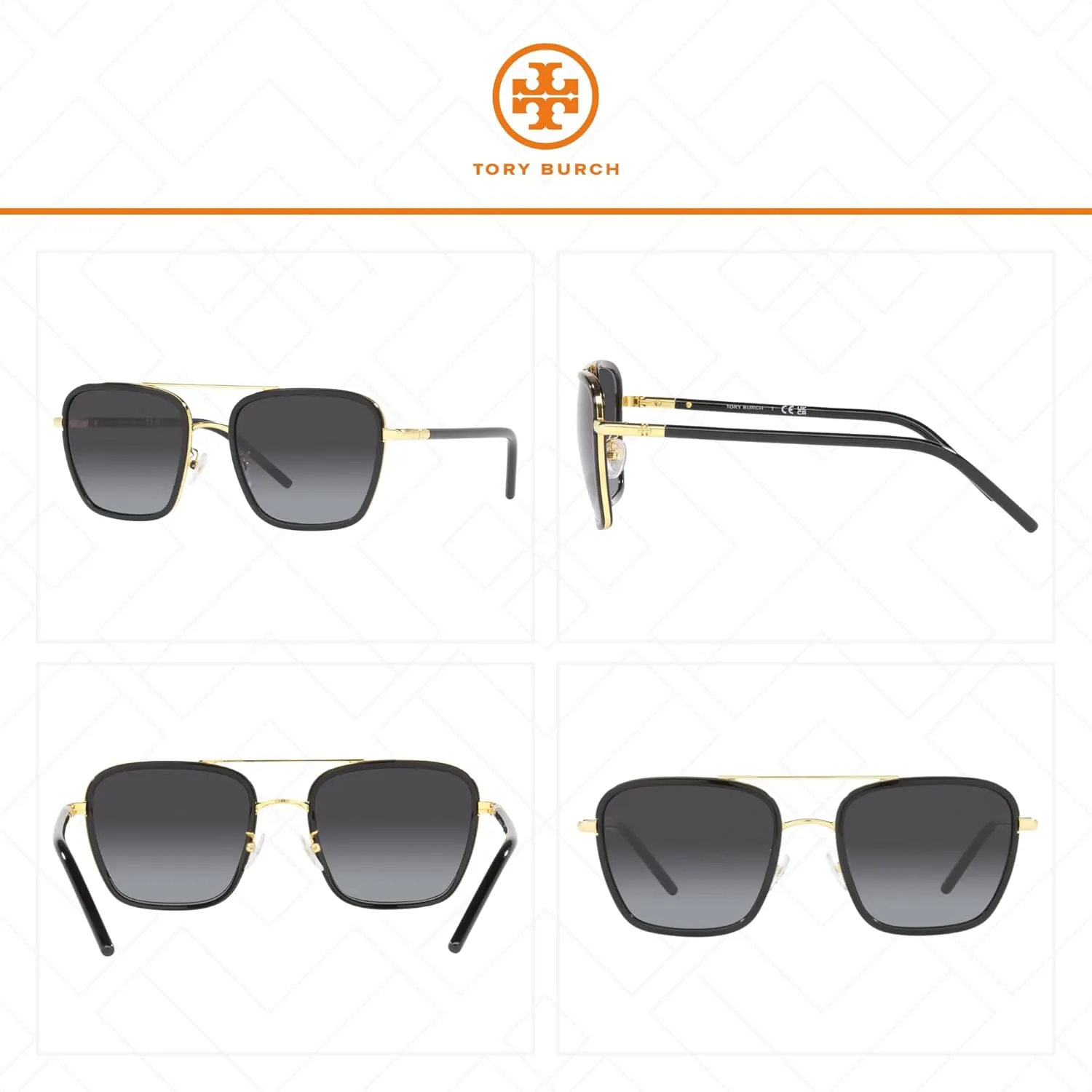 Tory Burch TY6090 Square Sunglasses for Women   BUNDLE With Designer iWear Eyewear Kit