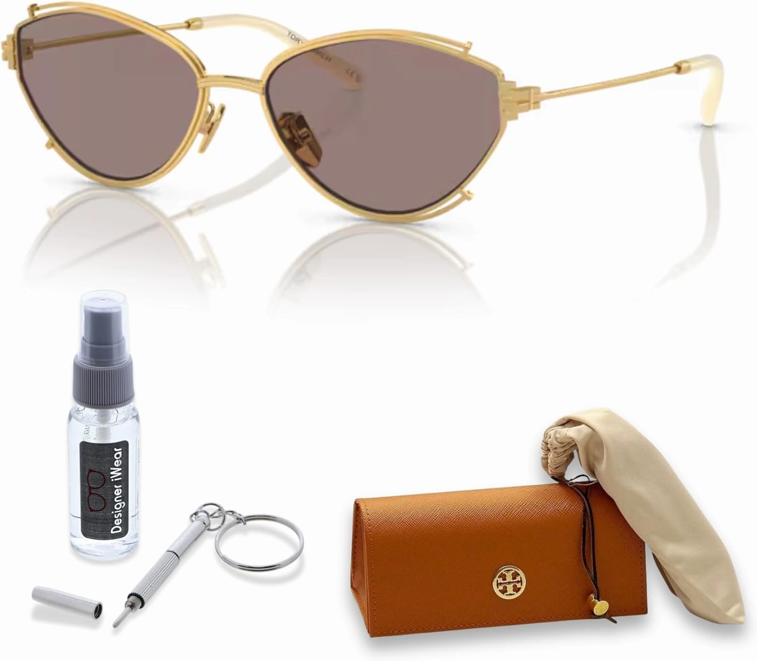 Tory Burch TY6103 Oval Sunglasses for Women   BUNDLE With Designer iWear Complimentary Eyewear Kit