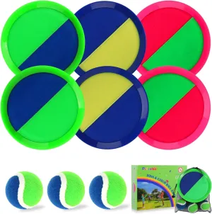 Toss and Catch Ball Game – Outdoor Catch Toy for Kids, 8inch Catch Ball Racket for Adult Backyard Beach Playground Play, 3-12 Years Boys Girls Birthday Gifts