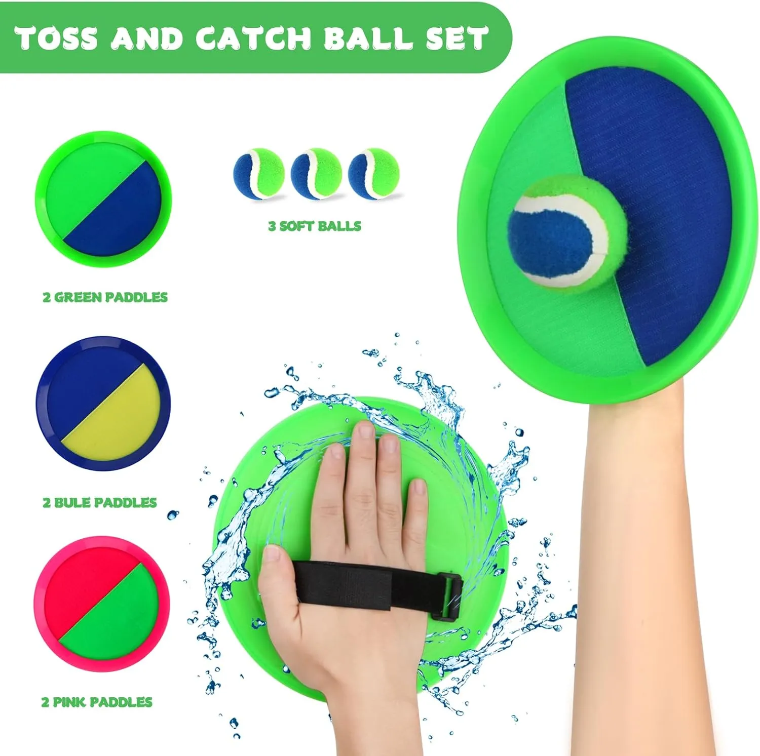 Toss and Catch Ball Game – Outdoor Catch Toy for Kids, 8inch Catch Ball Racket for Adult Backyard Beach Playground Play, 3-12 Years Boys Girls Birthday Gifts