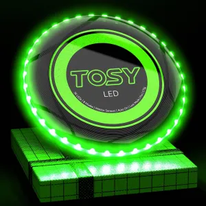 TOSY Flying Disc - 36 Mono-Color LEDs, Extremely Bright, Smart Modes, Camping Essentials for Teens/Kids/Adults/Men/Boys/Girls, Auto Light Up, Patented Technology, Rechargeable, Waterproof, 175g
