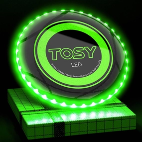 TOSY Flying Disc - 16 Million Colors RGB or 36 LEDs, Extremely Bright, Smart Modes, Camping Essentials for Teens/Kids/Adults/Men/Boys/Girls, Auto Light Up, Patented, Rechargeable, Waterproof, 175g