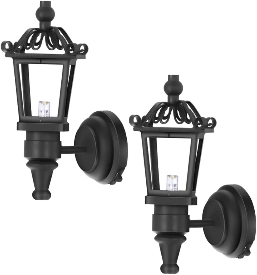 Totority 2pcs Wall Lamp Dollhouse Lights Battery Operated Miniature Wall Sconce Dollhouse Furniture 1 12 Scale Dollhouse Miniature Chandelier with Lights Accesorio for Over 3 Years Old