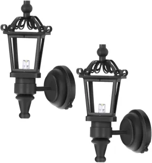 Totority 2pcs Wall Lamp Dollhouse Lights Battery Operated Miniature Wall Sconce Dollhouse Furniture 1 12 Scale Dollhouse Miniature Chandelier with Lights Accesorio for Over 3 Years Old