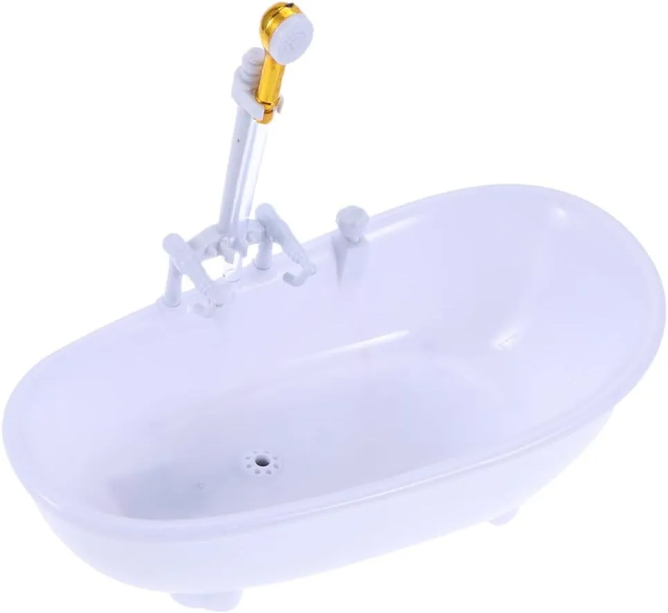 Totority Doll Bathing Tub, Electric Water Spraying Bathtub Swimming Pool with Sprayer for Doll Doll Bathtub with Light and Sound