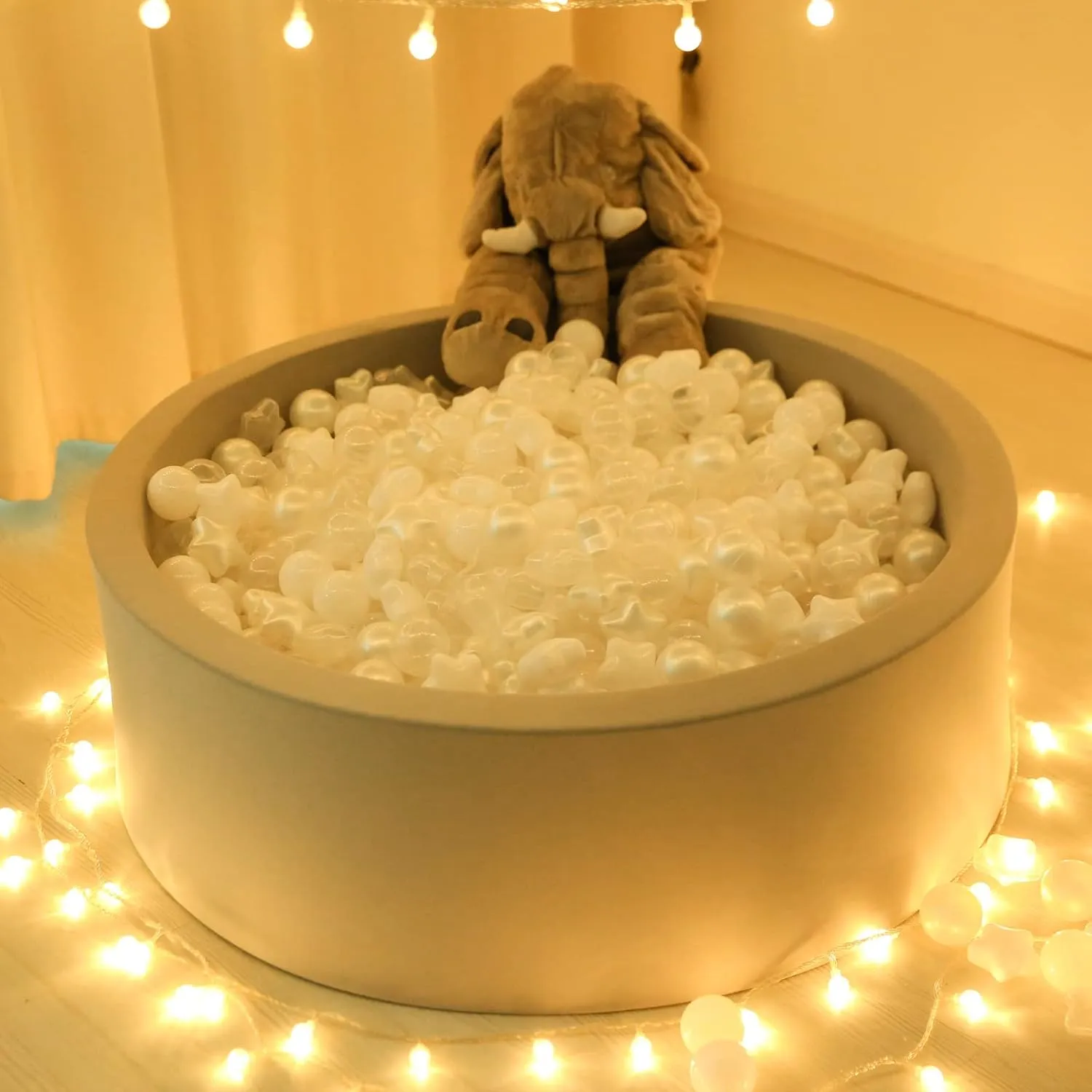 TRENDPLAY Star Ball Pit Balls for Toddlers -50 100 200 Count Star Balls Different Shapes, Non-Toxic Plastic Balls for Safe Play, Boys Girls Festival Party Decoration