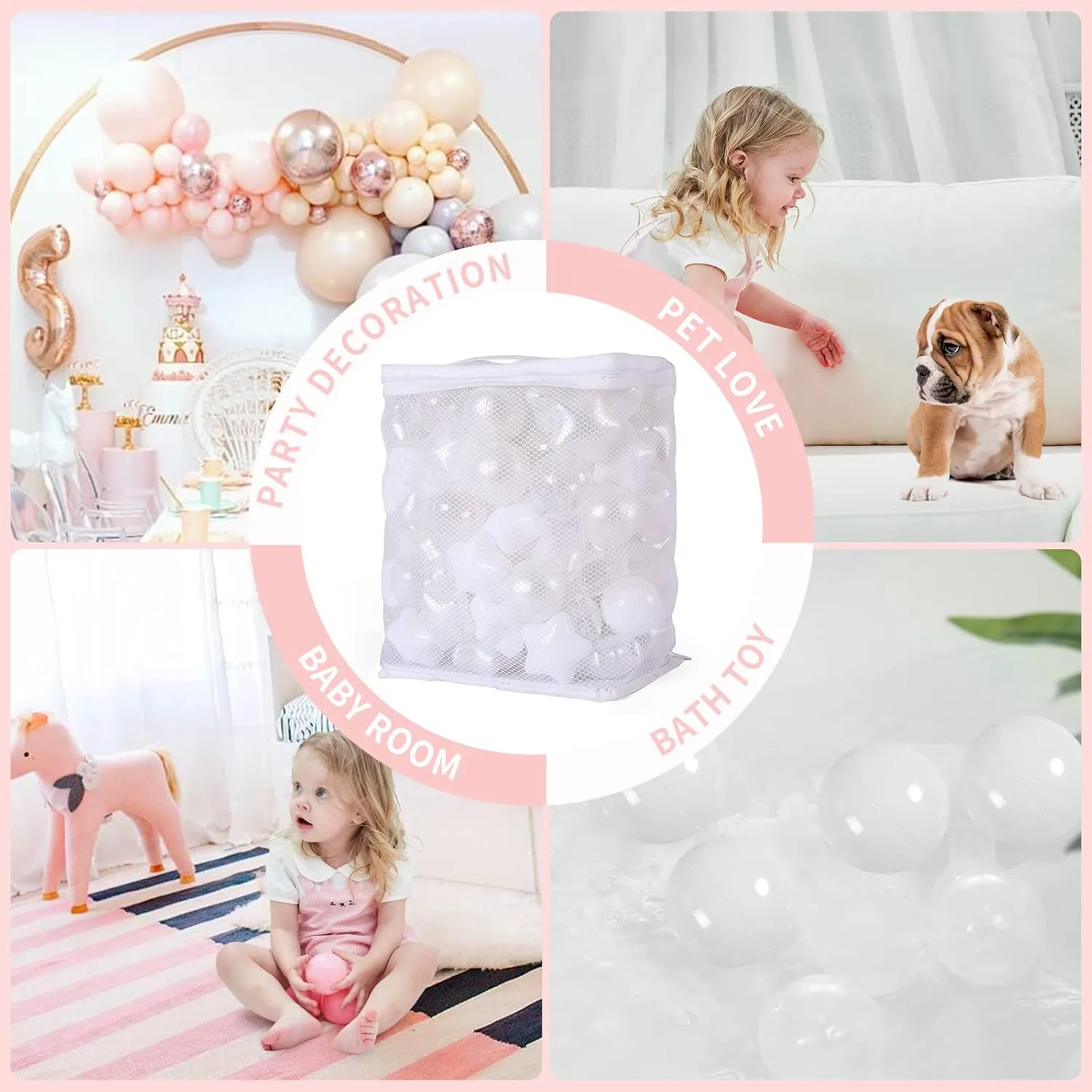 TRENDPLAY Star Ball Pit Balls for Toddlers -50 100 200 Count Star Balls Different Shapes, Non-Toxic Plastic Balls for Safe Play, Boys Girls Festival Party Decoration