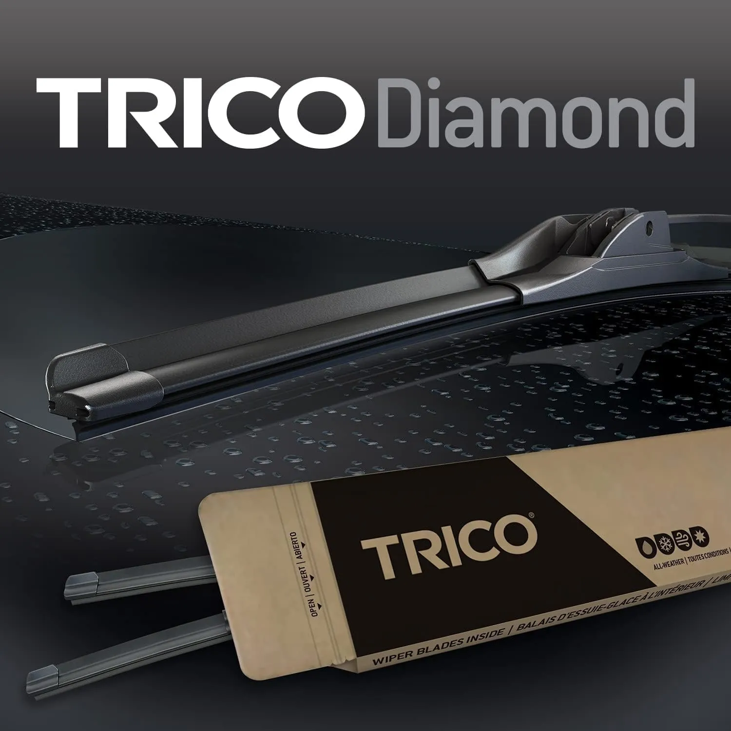 TRICO Diamond™ (25-2616) 26 Inch & 16 inch pack of 2 High Performance Automotive Replacement Windshield Wiper Blades For My Car Super Premium All Weather Beam Blade for Select Vehicle Models