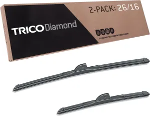 TRICO Diamond™ (25-2616) 26 Inch & 16 inch pack of 2 High Performance Automotive Replacement Windshield Wiper Blades For My Car Super Premium All Weather Beam Blade for Select Vehicle Models
