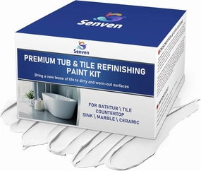 Tub and Tile Refinishing Kit Tile Paint, 35 oz, High Gloss, White Paint for Tiles Ceramic Porcelain Bathtub Sinks Toilets Resurfacing Bathroom Walls, Water Based