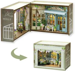 TuKIIE DIY Miniature Dollhouse Kit with Furniture, 1:32 Scale Opened & Closed Mini Cube Wooden Doll House Book Nook Creative Room for Kids Teens Adults(Molly Garden)