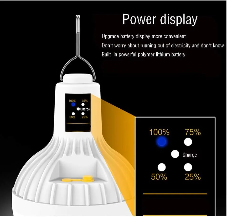 TXTC Emergency Charging Bulb Portable LED Light Bulb USB Hanging Rechargeable Light Outdoor Camping Light for Camping/Patio/Garden/BBQ (Size : 150W)