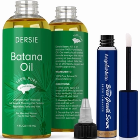 Ultimate Hair Growth Bundle: Rapid Brow Serum & Organic Batana Oil for Thicker Hair and Brows