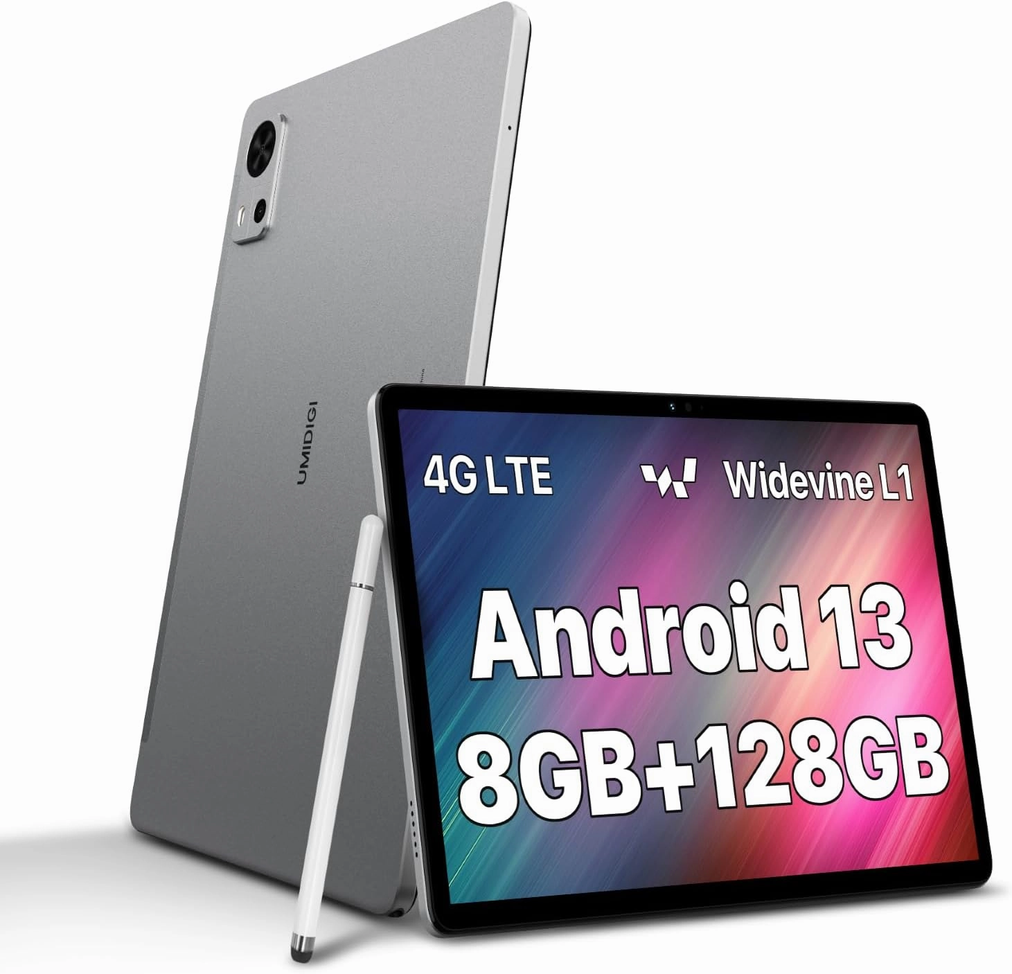 UMIDIGI G5 Tab Unlocked Android 13 Tablet 8(4 4) GB RAM 128GB,10.1” HD  Full View Display with Pen, 6000 mAh Mega Battery with Cellular and WiFi, Support 1 TB Expandable