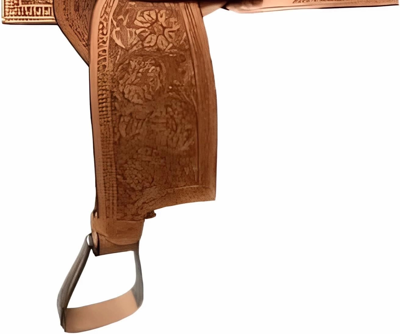 UMRAH International Western Barrel Racing Wooden Tree Horse Saddle Handmade American Leather Comfort Horse Trail Equestrian Tooled Carved Horse Saddle Riding Size: 10-18 inches Seat's
