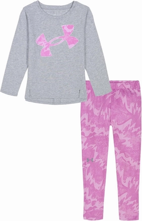 Under Armour girls Long Sleeve Shirt and Legging Set, Durable Stretch and Lightweight