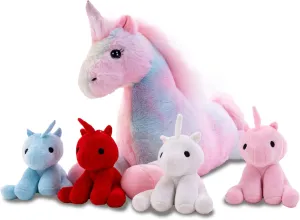 Unicorn Stuffed Animal With Baby Unicorns Inside, Mommy Plush With Babies Set, Gifts for Kids, Boys on Christmas, Birthday 20in