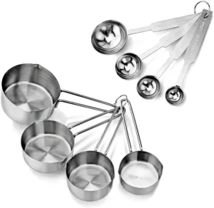 Update International 16-Piece Deluxe Stainless Steel Measuring Cup and Measuring Spoon Set