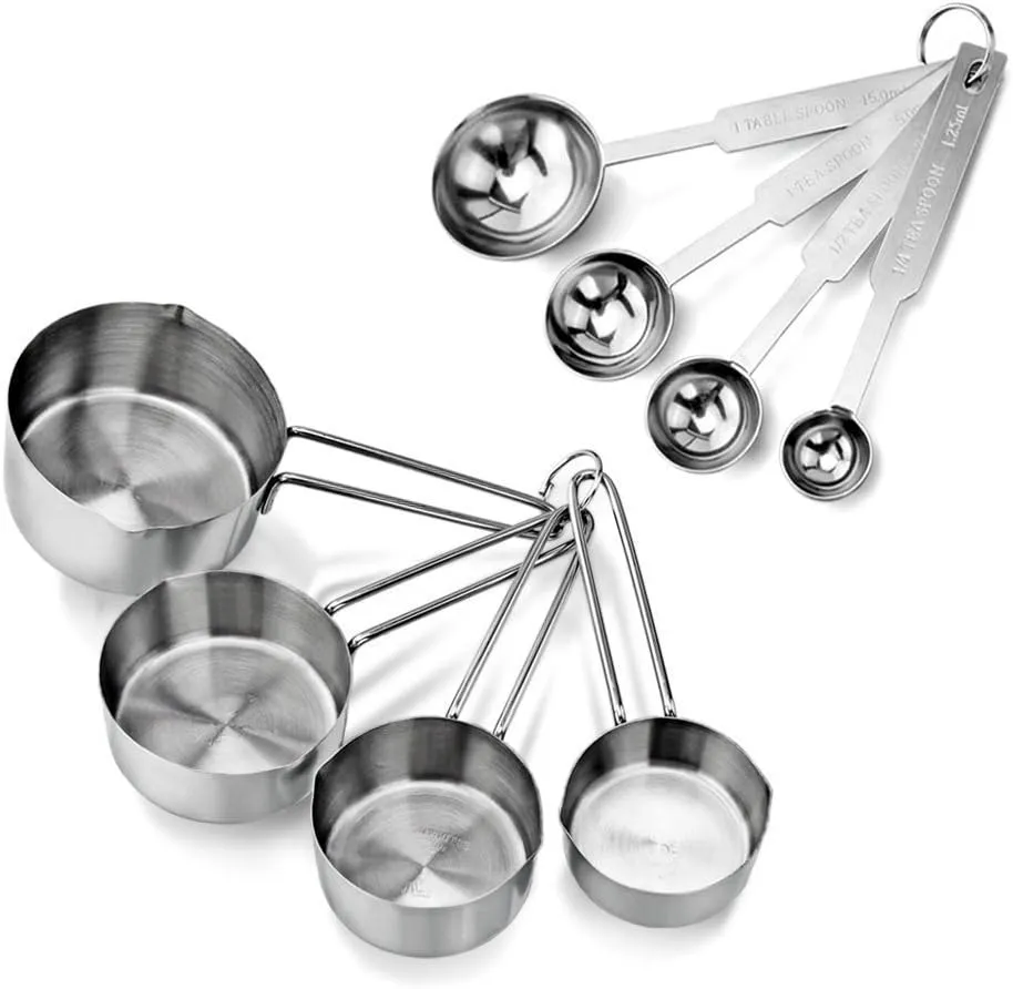 Update International 16-Piece Deluxe Stainless Steel Measuring Cup and Measuring Spoon Set