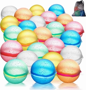 Upgrade Reusable Water Balloons, Magnetic Silicone Refillable Water splash balls,Quick-Fill, Durable & Leak-Proof, Perfect for Outdoor Summer Water Fun