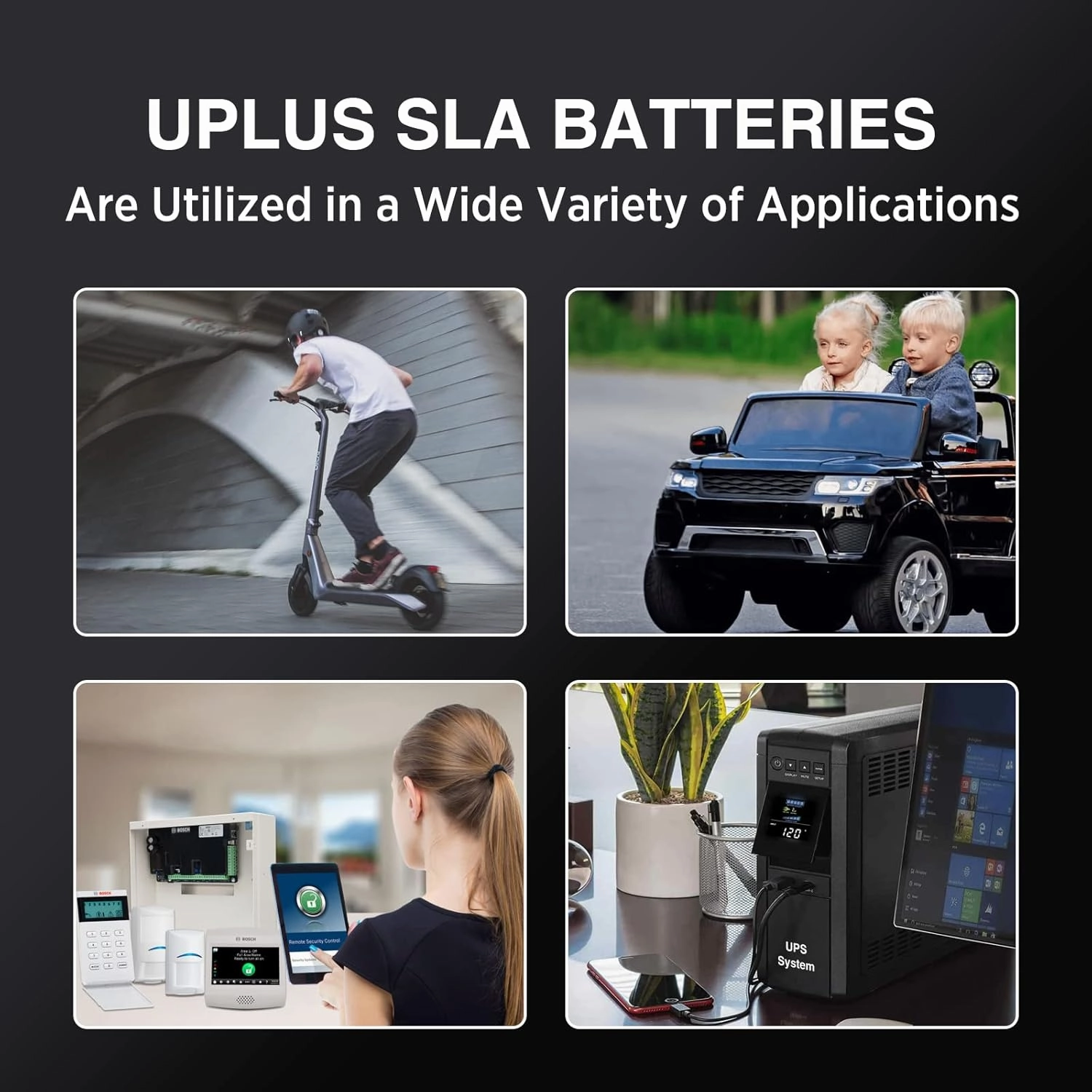 UPLUS 12 Volt 9Ah Rechargeable AGM Battery, LP12-9 SLA Battery with F2 Terminals, Replaces 12V 7.2ah 8AH Batteries fit for APC UPS, Cyberpower Backup System, Electric Scooter, Kids Motor Car etc.