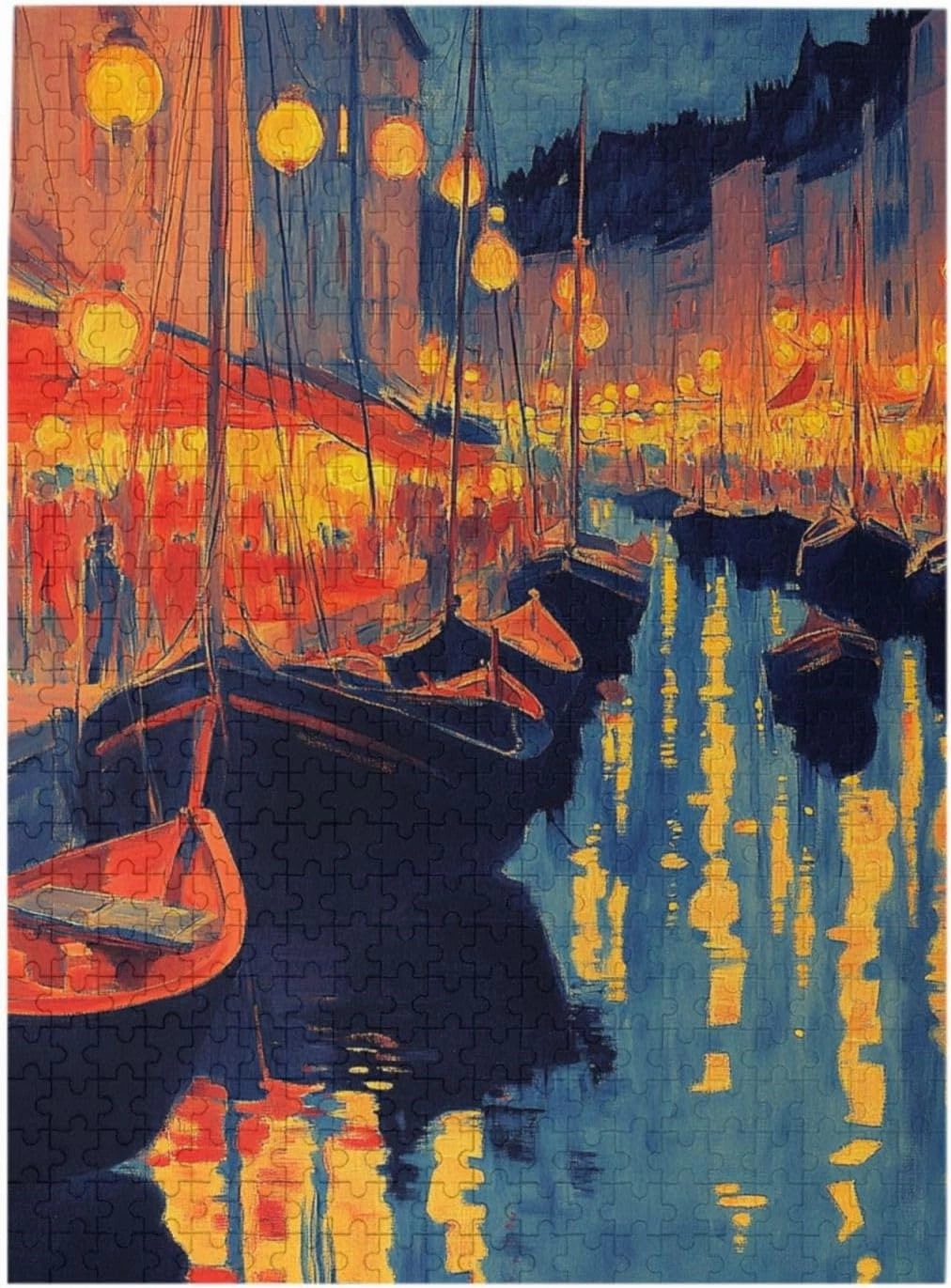 Urban Waterway Sailing Puzzle - 500 Piece Wooden Jigsaw for Adults,Challenging City River & Boat Landscape Art，Pieces Fit Together Perfectly,Enjoy Solving Process,Gifts fro Friends