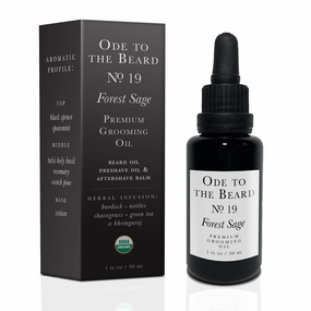 USDA Organic Spruce-Scented Beard Oil for Men, 3-in-1 Premium Grooming Oil with Argan Oil and more - For Beard Growth and Maintenance, Ode To The Beard Forest Sage Beard Oil, 1 fl oz