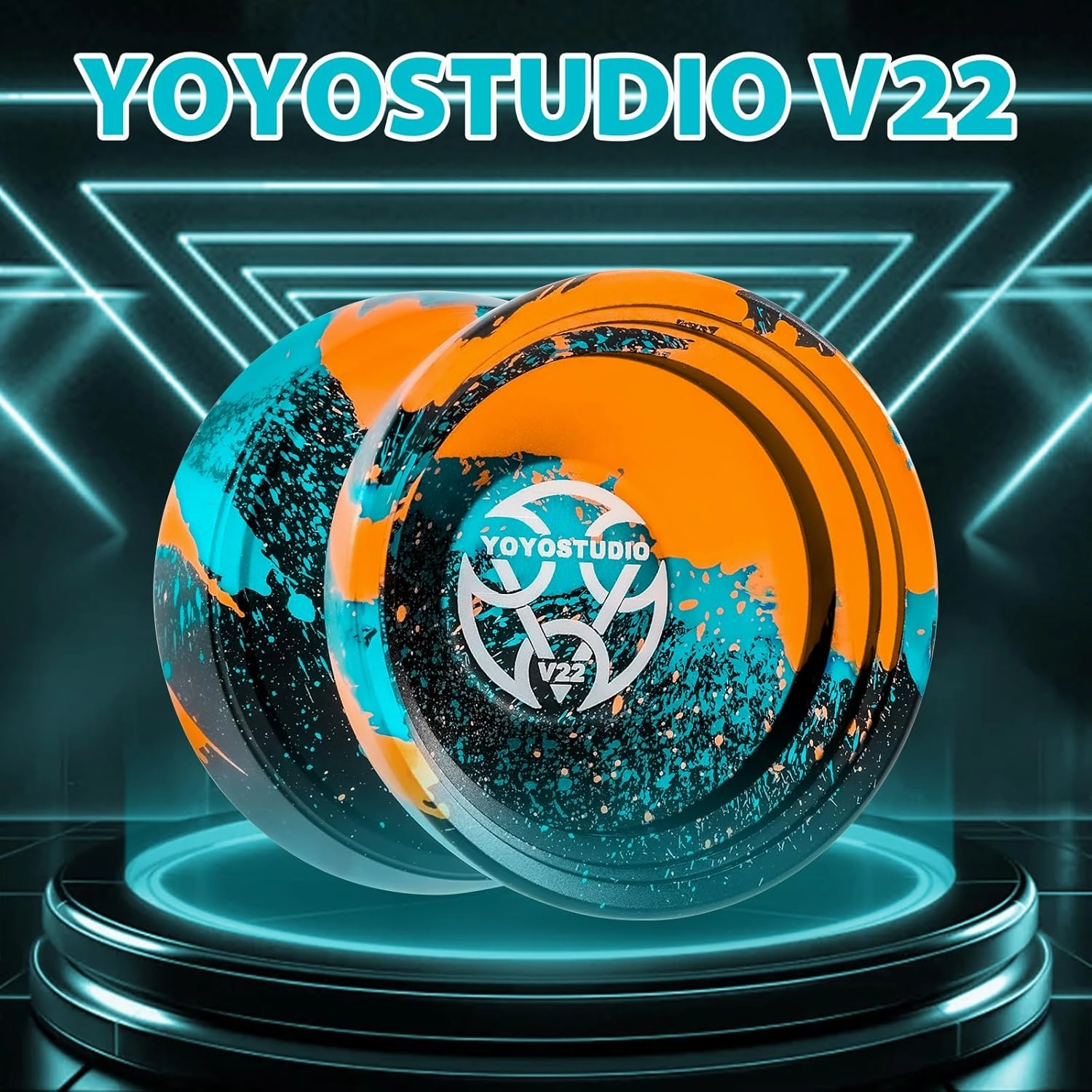 V22 Yoyo Professional Responsive Yoyo for Kids 8-12 or Above, Unresponsive Yoyos for Adults, Professional Yoyos with Yo yos Accessory Kit, 10 Yo-Yo Strings, Case & Glove - Black Blue Orange