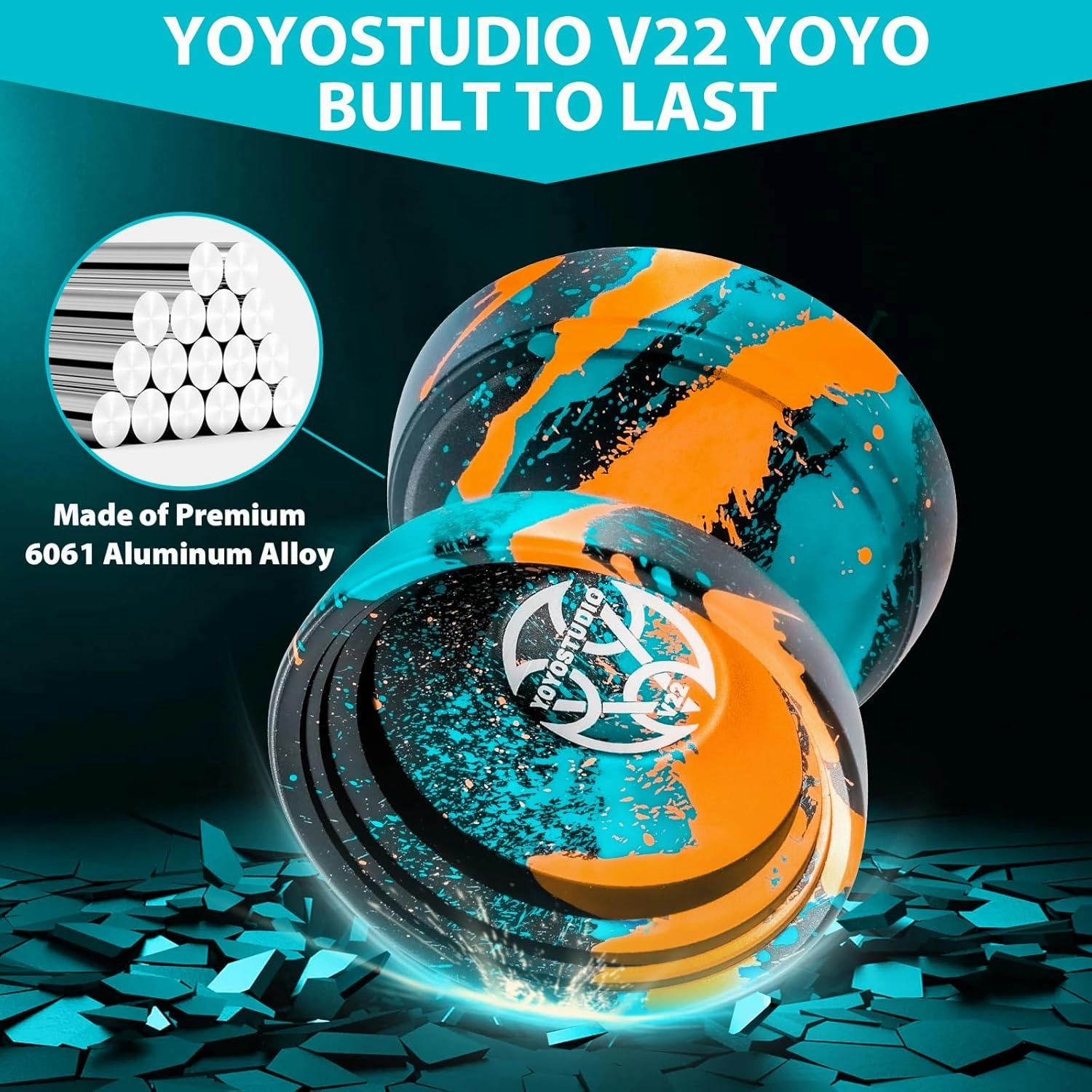 V22 Yoyo Professional Responsive Yoyo for Kids 8-12 or Above, Unresponsive Yoyos for Adults, Professional Yoyos with Yo yos Accessory Kit, 10 Yo-Yo Strings, Case & Glove - Black Blue Orange