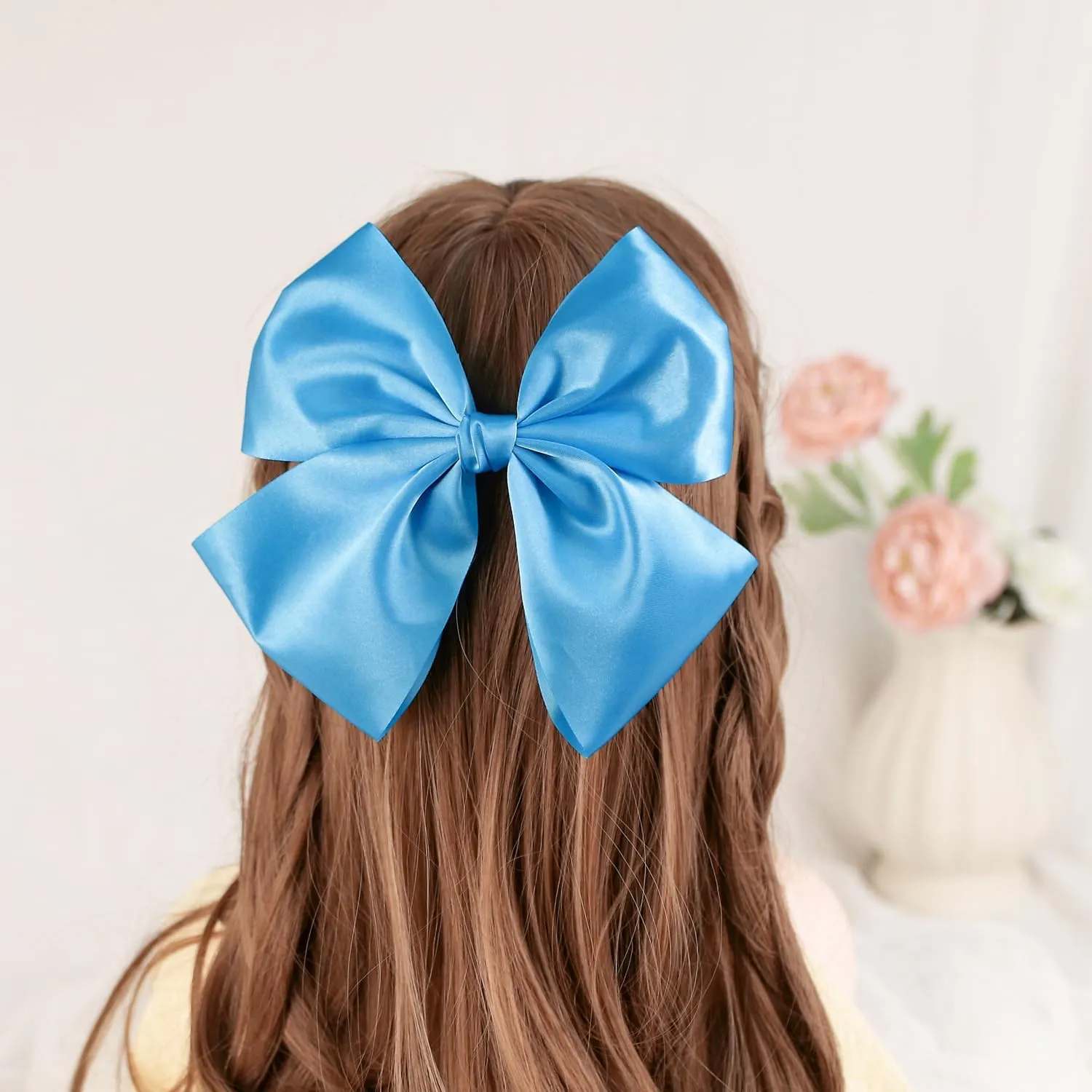 VATIN 4 Inch x 22 Yards Wide Baby Blue Satin Solid Ribbon for Grand Opening, Ceremony, Decoration