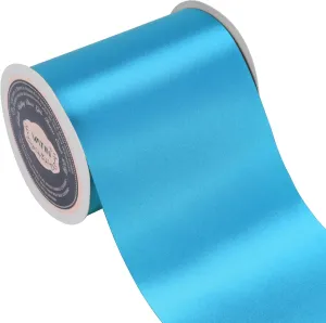 VATIN 4 Inch x 22 Yards Wide Baby Blue Satin Solid Ribbon for Grand Opening, Ceremony, Decoration