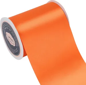 VATIN 4 Inch x 22 Yards Wide Orange Satin Solid Ribbon for Grand Opening, Ceremony, Party & Festival Decoration
