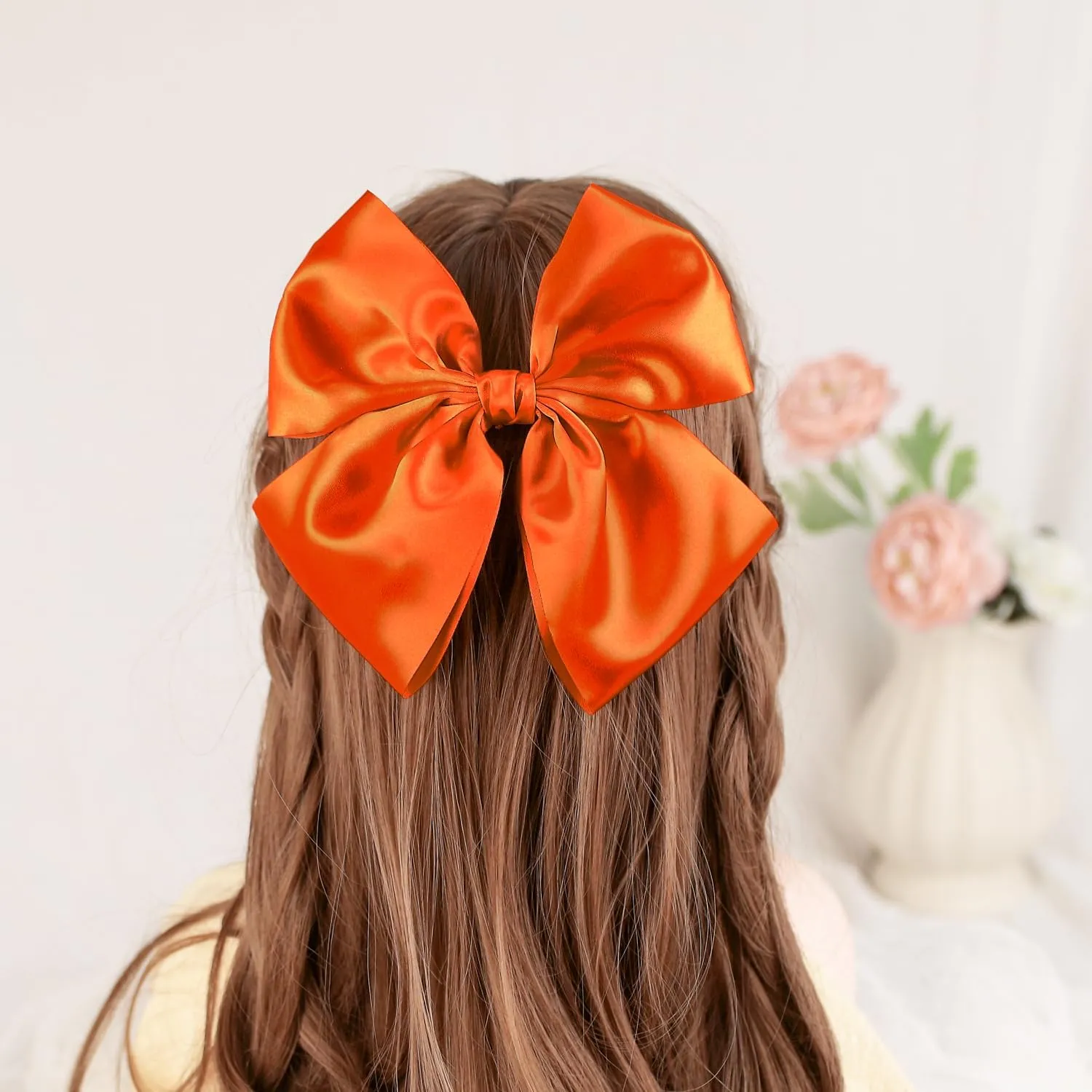 VATIN 4 Inch x 22 Yards Wide Orange Satin Solid Ribbon for Grand Opening, Ceremony, Party & Festival Decoration