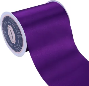 VATIN 4 Inch x 22 Yards Wide Purple Satin Solid Ribbon for Grand Opening, Ceremony, Weddings & Decorations