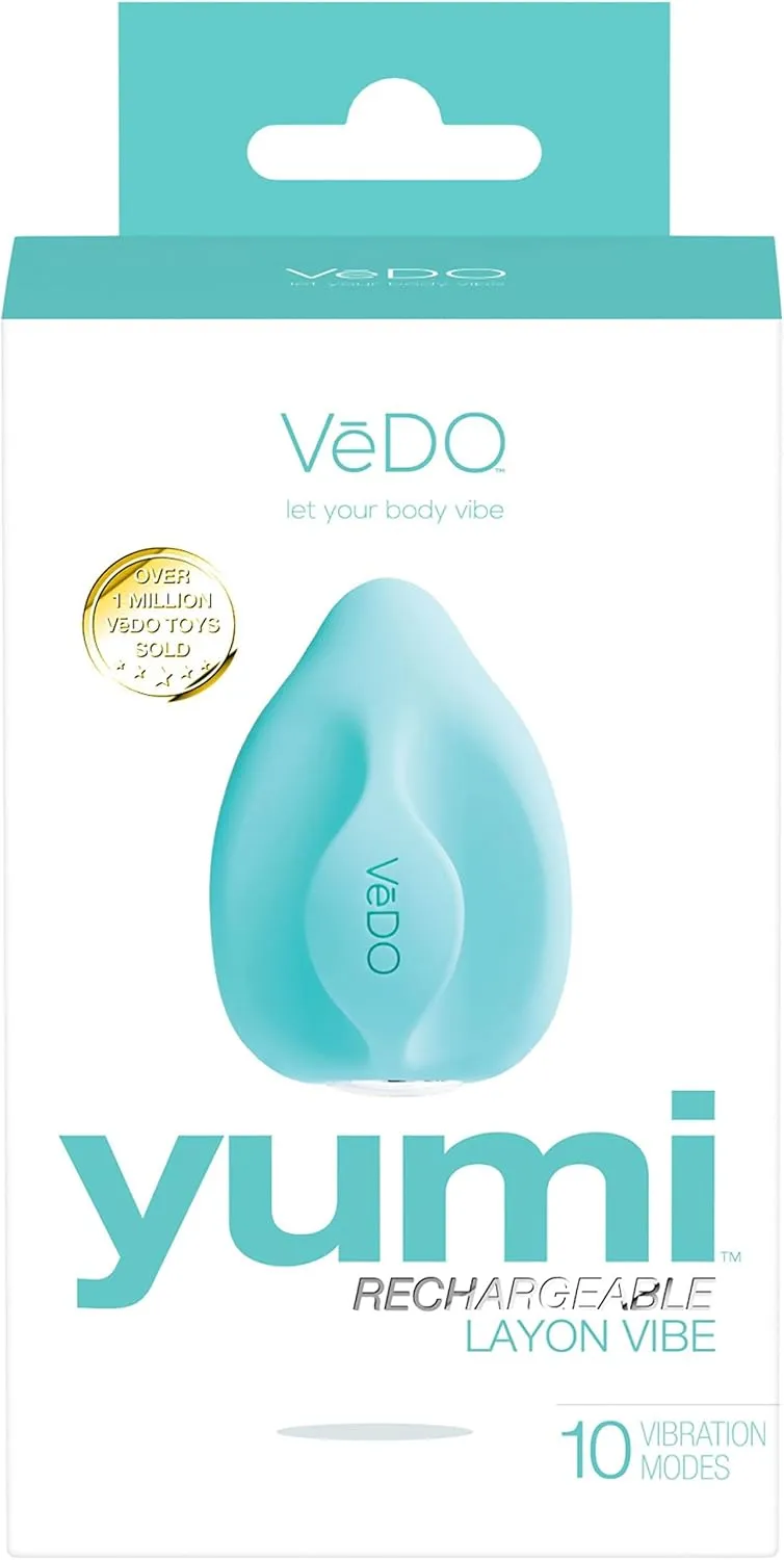VeDO YUMI Clitoral Vibrator, Rechargeable Lay-On Adult Sex Toy for Women, Waterproof Finger Vibe, Easy Grip Handle (Turquoise)