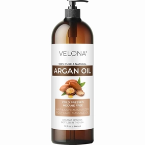 velona Argan Oil - 32 Fl Oz | 100% Pure and Natural | Morocco Oil | Skin, Body and Face Care | Nails Protector | Unrefined, Cold Pressed | Cap Kit