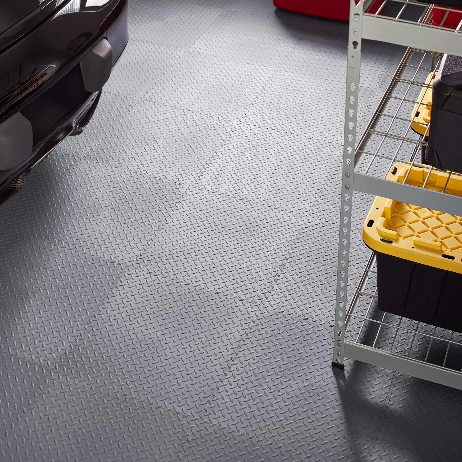 VERSATEX Garage Floor 18 x 18 inch Square Rubber Interlocking Floor Tiles for Home Gym, Garage Flooring, Trade Show Flooring, Basement Tiles