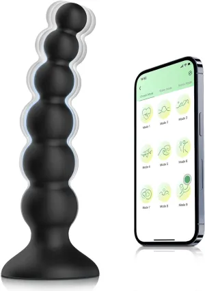 Vibrating Anal Beads Butt Plug Adult Sex Toys Anal Vibrator APP Control with 9 Vibrating Sex Toys for Men, Women and Couple Games Prostate Massager Adult Toys Bullet Vibrator Silicone Waterproof