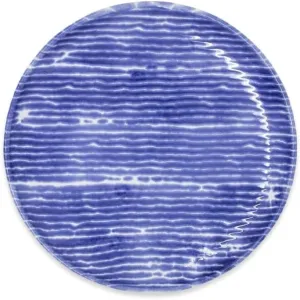 Vietri viva Santorini Stripe Cocktail Plate, 6.5" D Blue & White Snack Dessert Appetizer Server