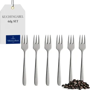 Villeroy & Boch Daily Line Cake Forks, 6-Piece, Stainless Steel