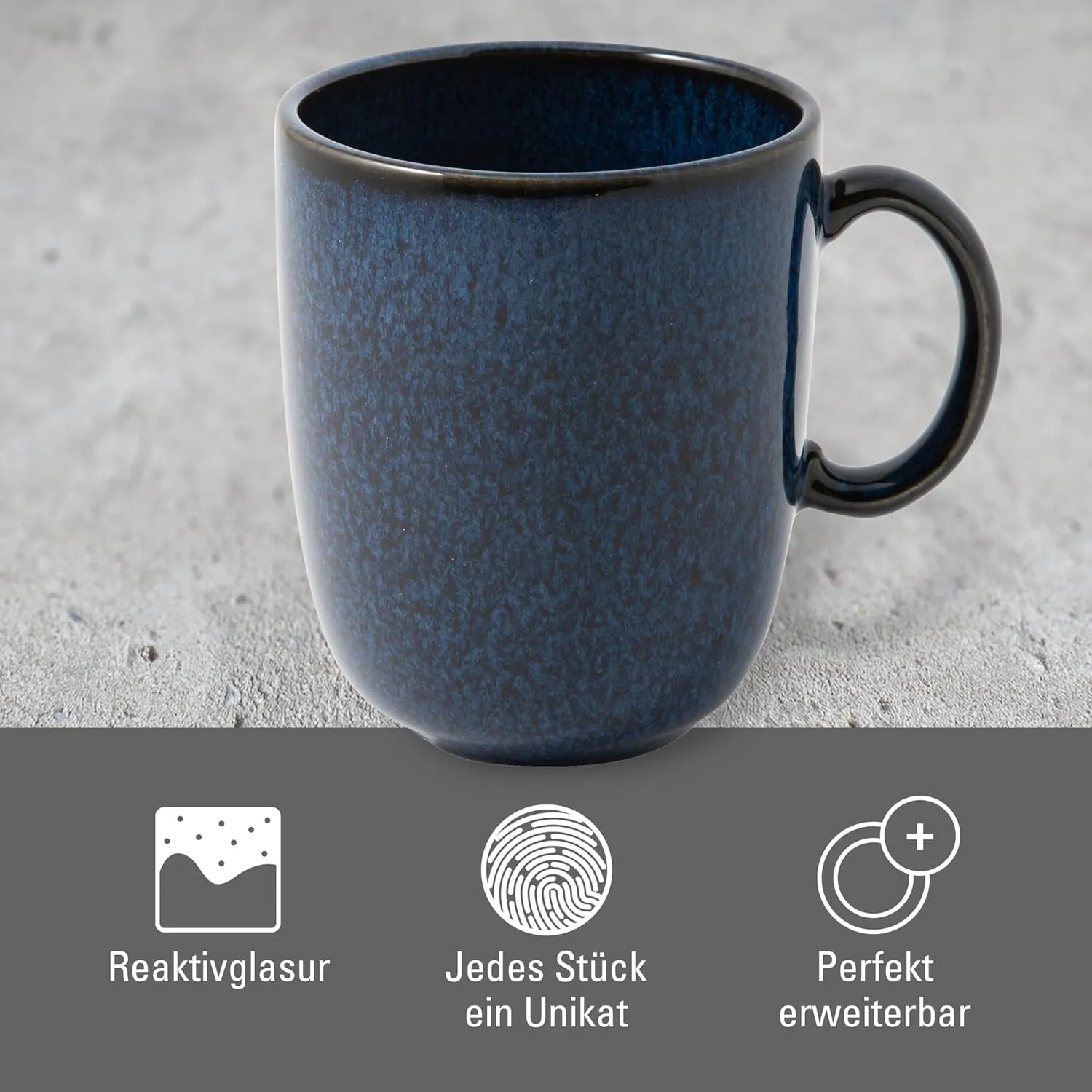 Villeroy & Boch Lave Bleu Mug, Premium Porcelain