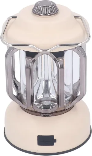 Vintage Camping Lantern, Rechargeable LED Tent Lamp with Adjustable Brightness, 3 Lighting Modes, and Convenient Hanging Design, Ideal for Outdoor Camping and Hiking