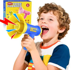 Voice Changer Device for Kid, Microphone for Kids, Mini Megaphone, Birthday Gifts Toy for 3,4,5,7,8,9 Year Old Boy Girl, Outdoor Games for Kids with Funny Sound Effects, Recording, Echo Function
