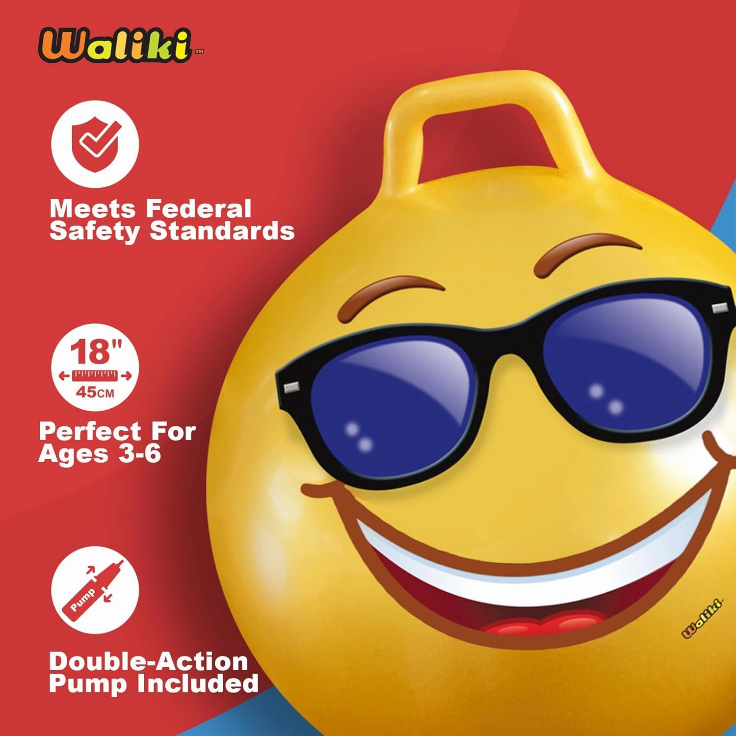 WALIKI Hopper Ball Toys for Kids 3 4 5 and 6 Years Old | Hippity Hop Jumping Ball | Cool Bouncy Toy for Boys and Girls