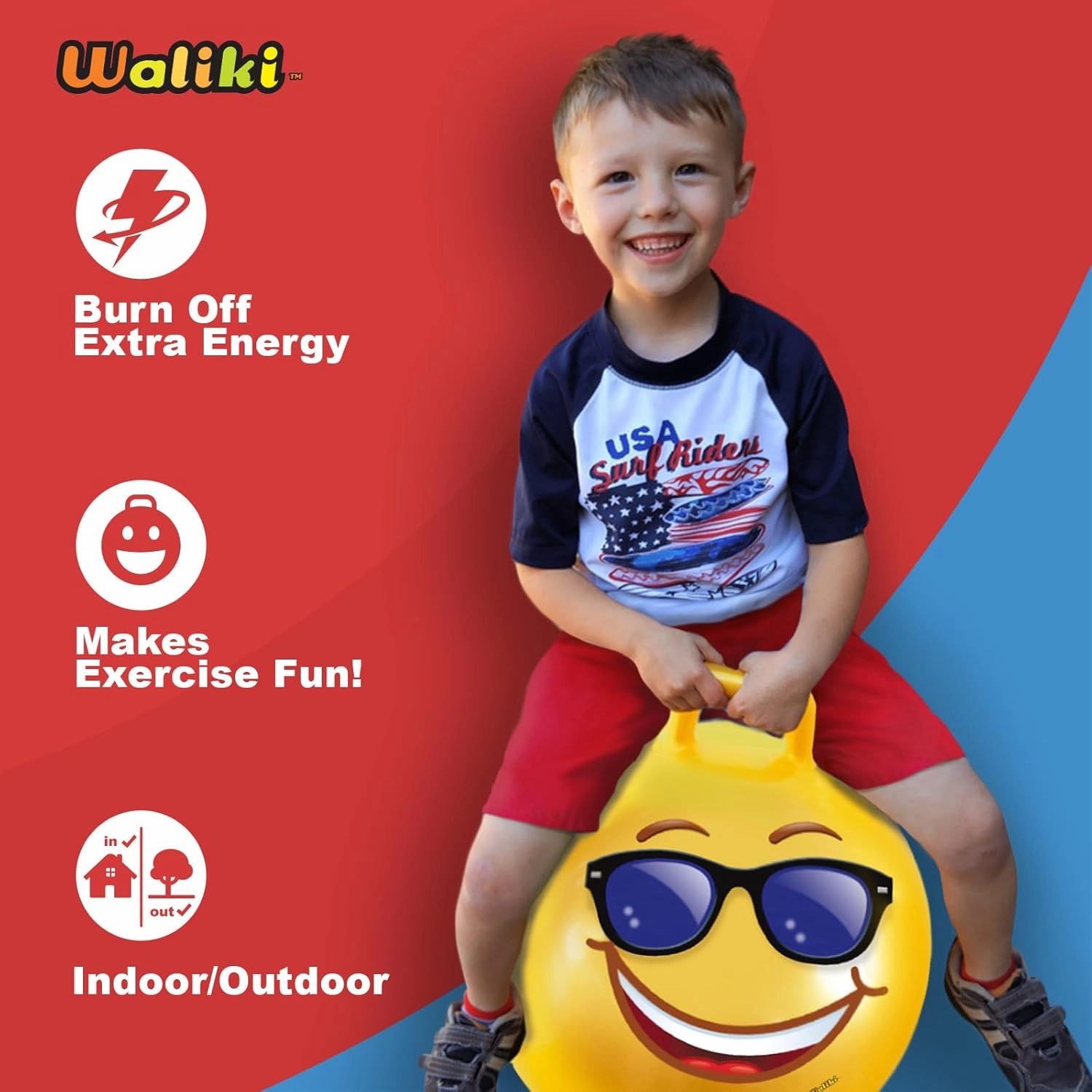 WALIKI Hopper Ball Toys for Kids 3 4 5 and 6 Years Old | Hippity Hop Jumping Ball | Cool Bouncy Toy for Boys and Girls